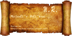 Molnár Rókus névjegykártya